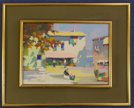§ Cecil Rochfort DOyly John (1906-1993) Mediterranean market square, 10 x 14in.
